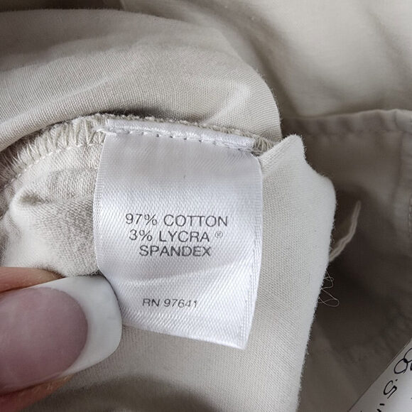 J. Jill Live-in Chino Cream Cotton Blend Straight Leg Pants Size 16 - Picture 9 of 10